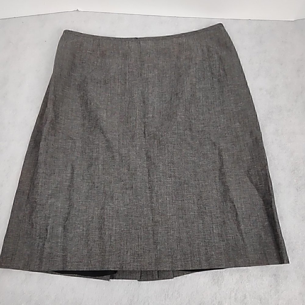 Gray Linen Polyester Blend Skirt Size 10P
